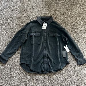 NWT - fleece button-front shacket